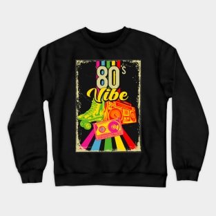 retro 80s Vibe. patins poste radio cassette cd des années 80 Crewneck Sweatshirt